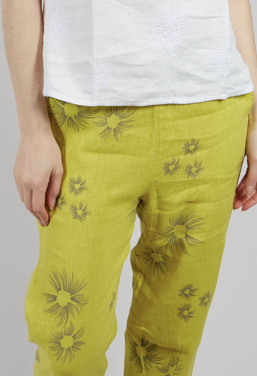 Straight Leg Trouser in Lime Green