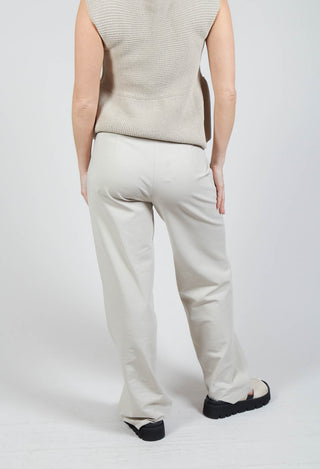 Straight Leg Trousers with Cut Out in Mastic