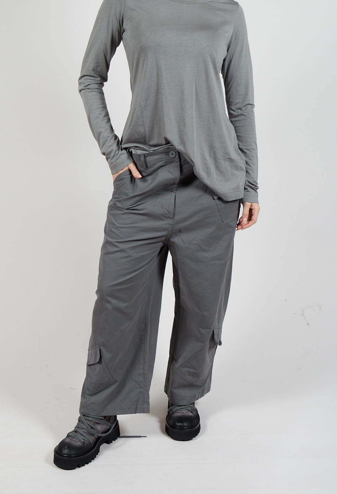 Straight Leg Utility Trousers in Rock