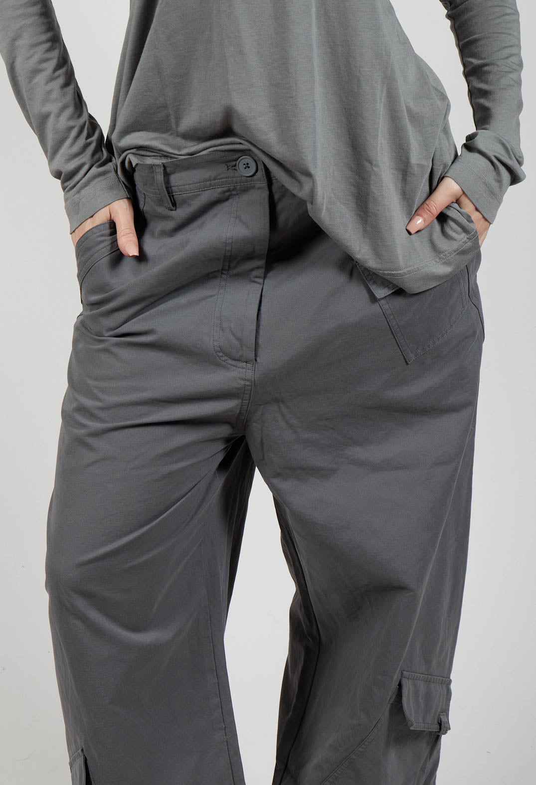 Straight Leg Utility Trousers in Rock