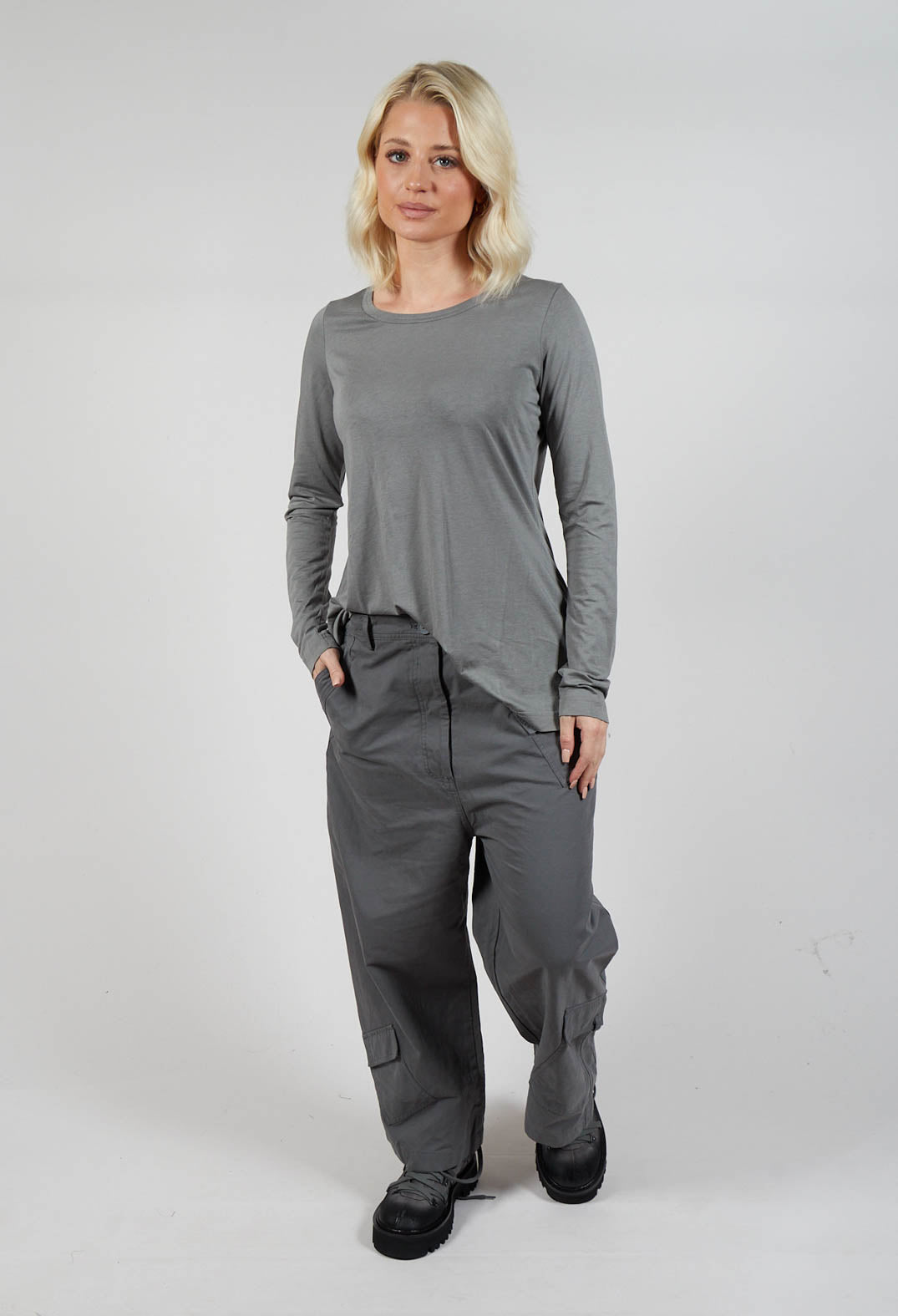 Straight Leg Utility Trousers in Rock