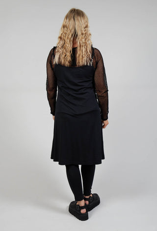 Strappy Jersey Dress in Black