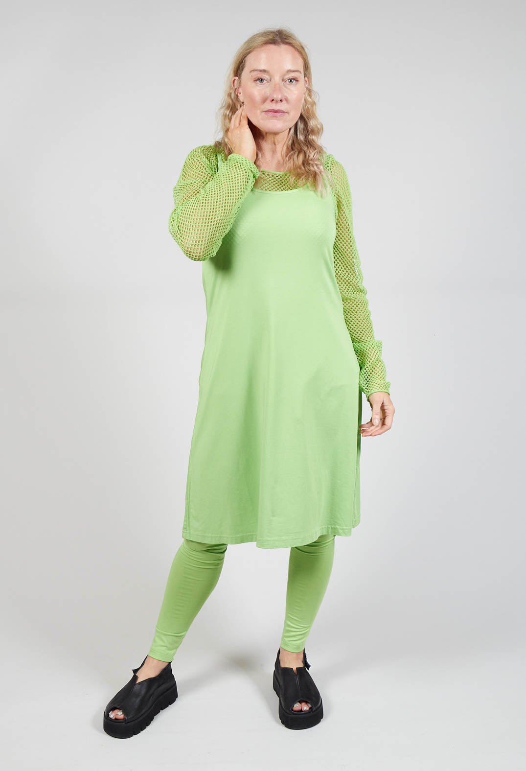 Rundholz Black Label Strappy Jersey Dress in Lime Rundholz Black Label Strappy Jersey Dress in Lime