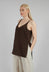 Strappy Linen Vest Top in Cioccolato