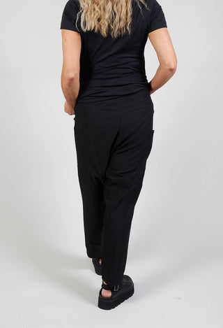 Stretch Fit Cropped Trousers in Black