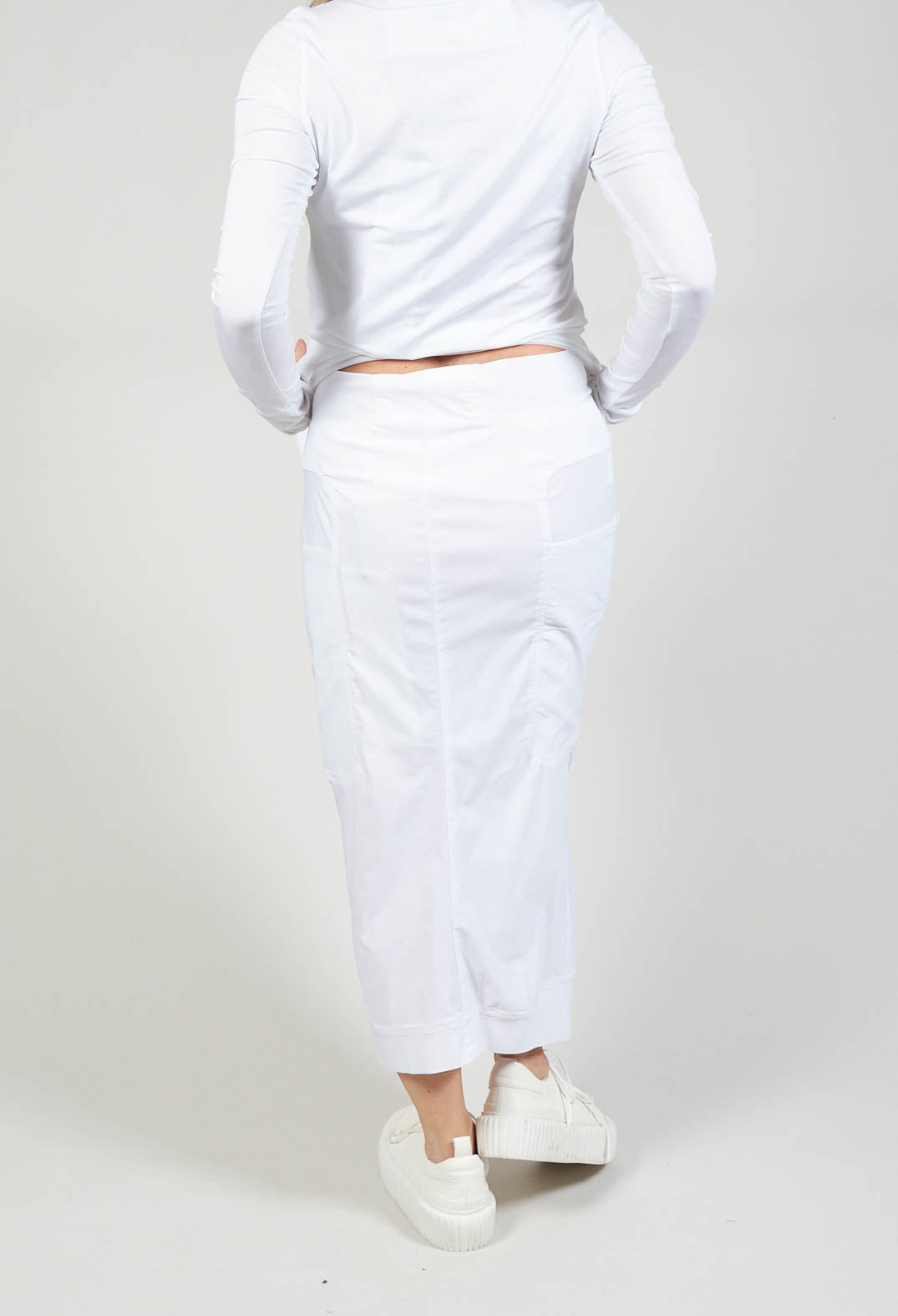Stretch Fit Pencil Skirt in White