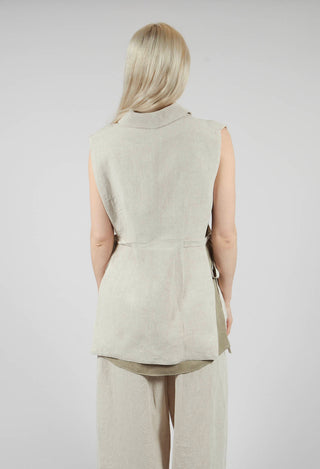 Strings Linen Waistcoat in Naturale