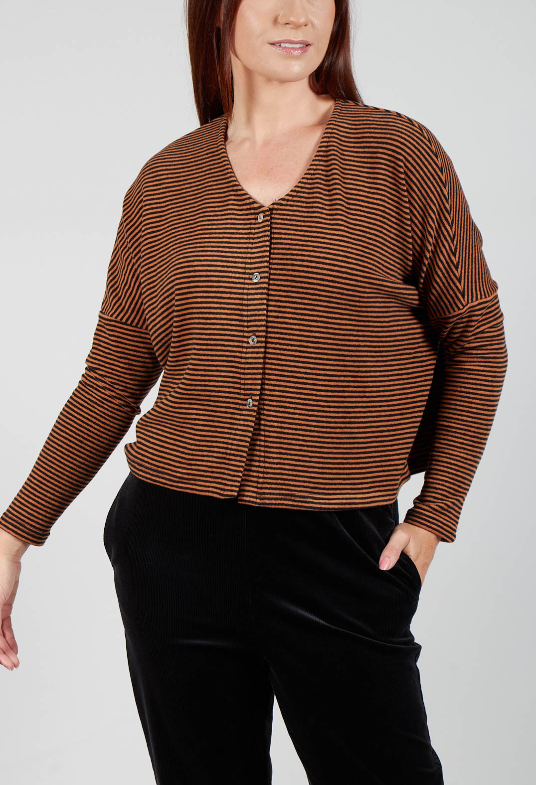 Stripe Cardigan in Zucca