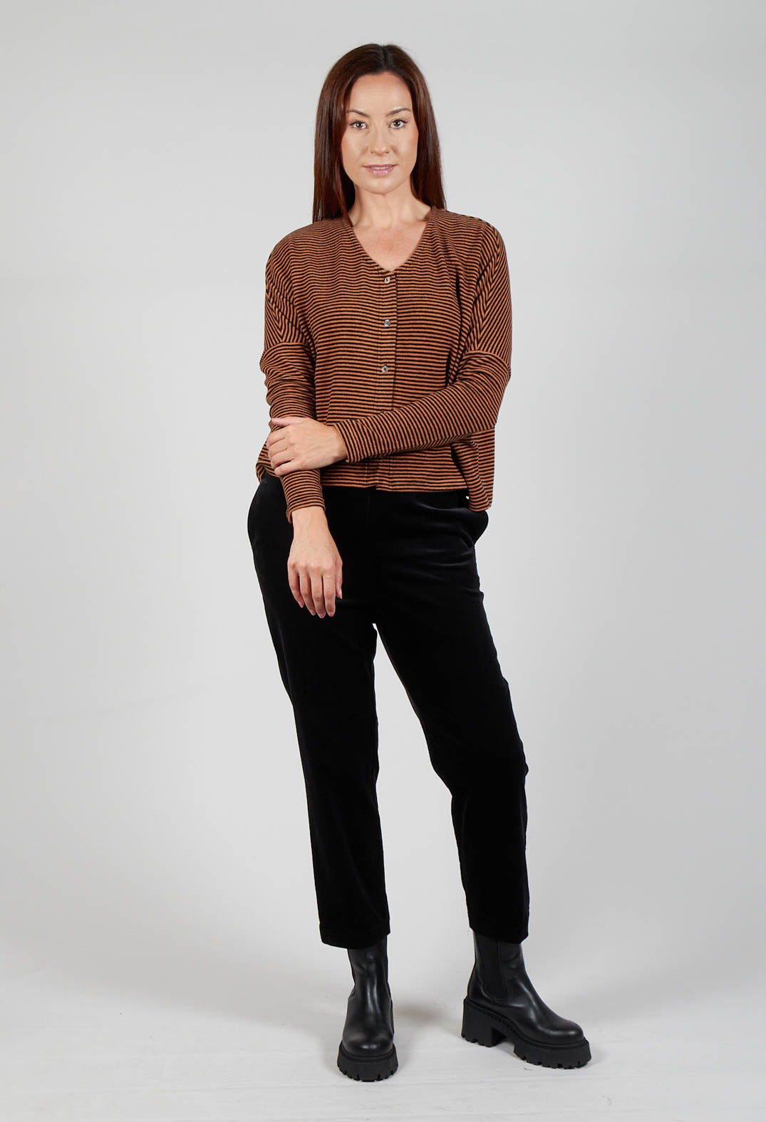 Stripe Cardigan in Zucca