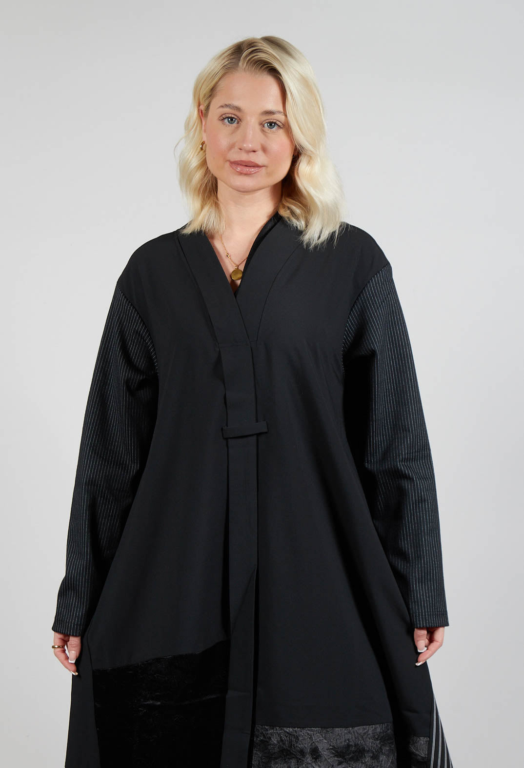 Stripe Coat in Black