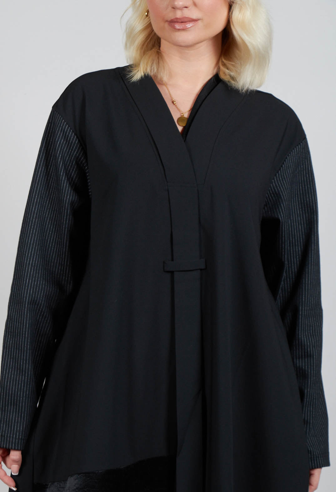 Stripe Coat in Black