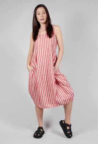 Stripe Linen Dress in Chili