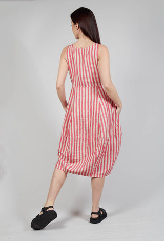 Stripe Linen Dress in Chili