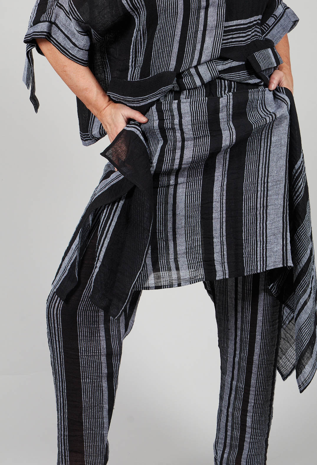 Stripe Trousers in Black and Grey