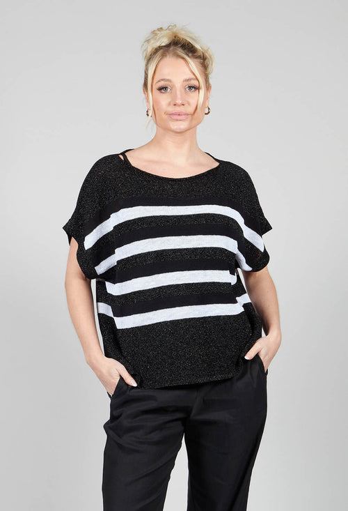 Striped Sweater Vest in Black