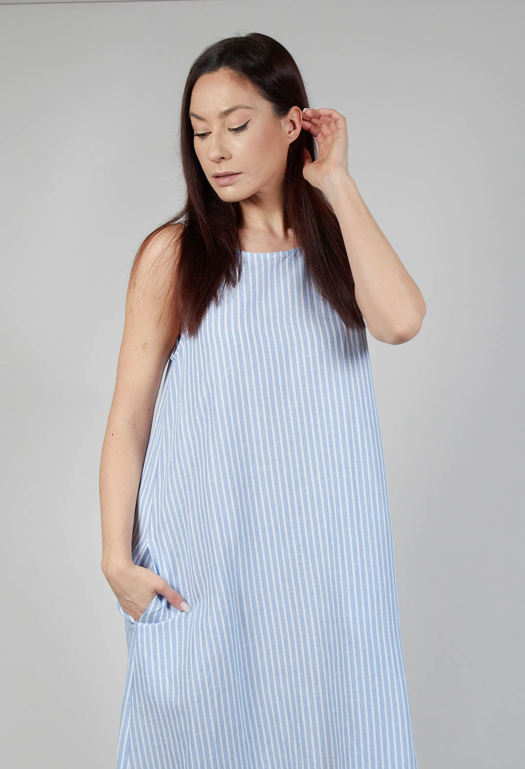 Striped Vest Dress in Riga Azzurra