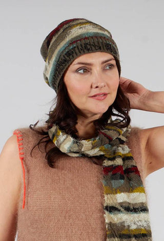 Striped Wool Hat in Taupe