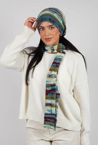 Striped Wool Hat in Turquoise
