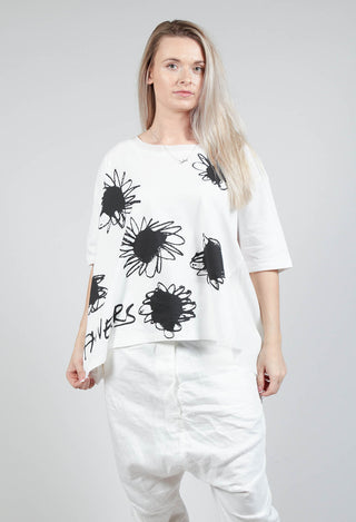 Sunflower graphic T-Shirt in White Print