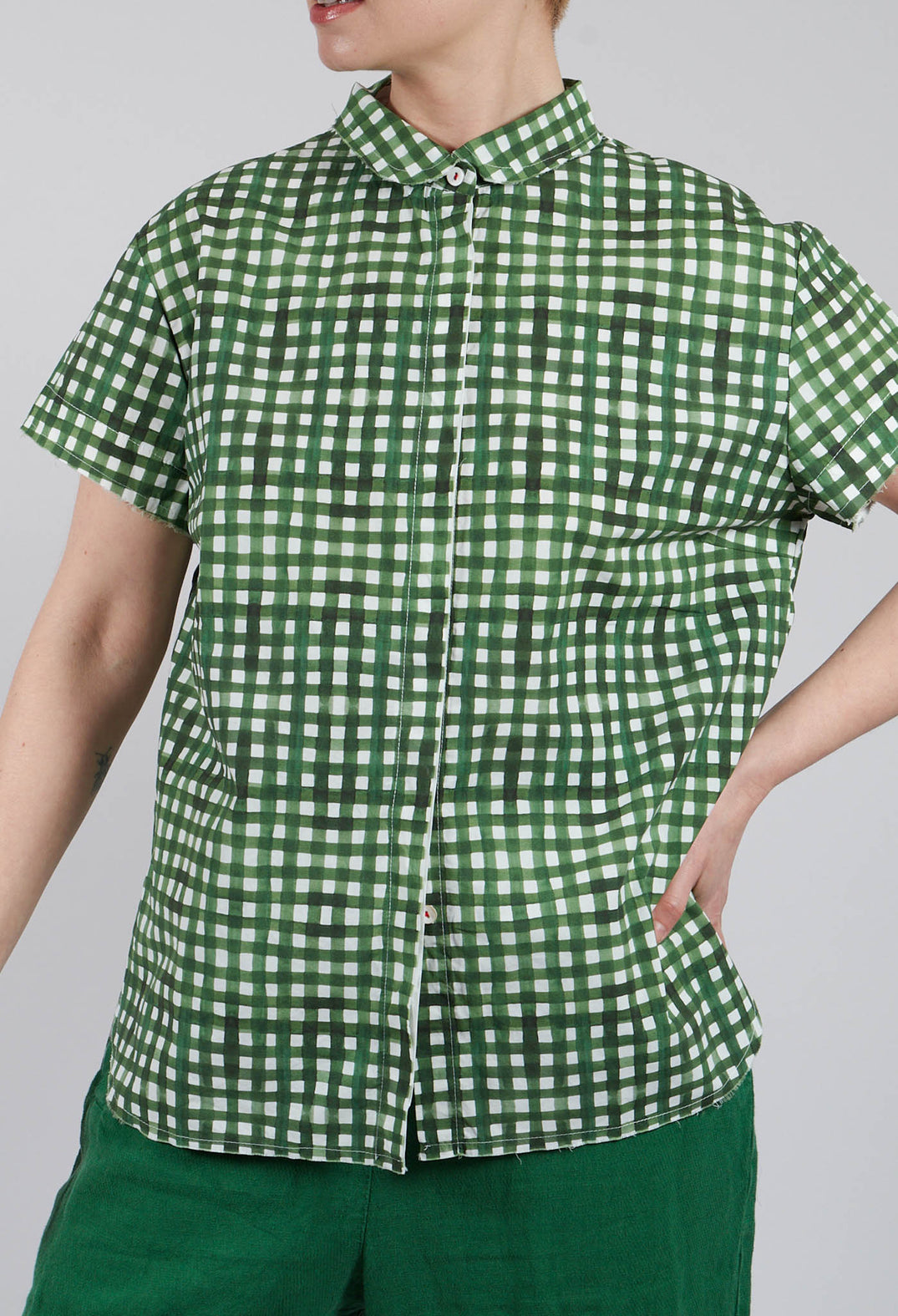 Sutton Printed Shirt in Green Check