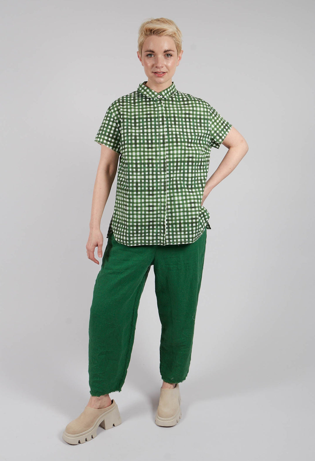 Sutton Printed Shirt in Green Check