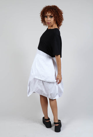T-Shirt Dress with Statement Pockets in Black and White