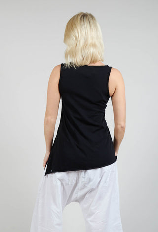 T-Shirt Overlay Top in Black