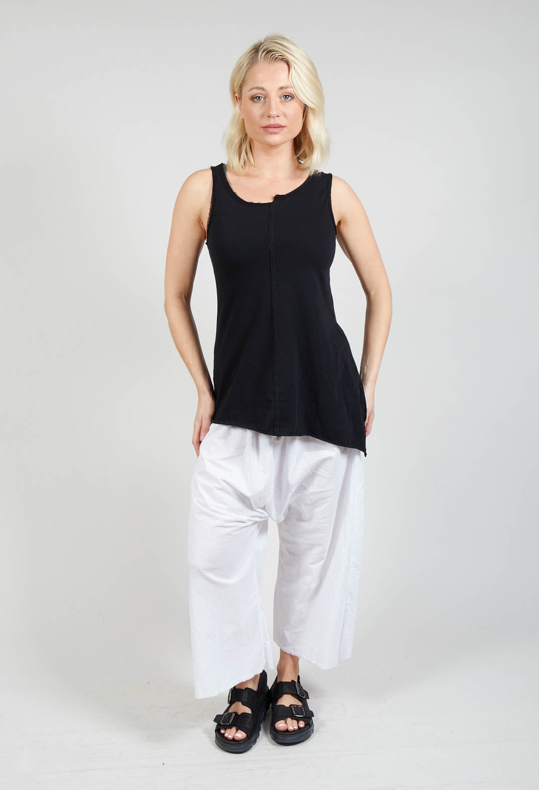 T-Shirt Overlay Top in Black