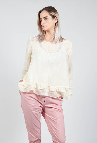 Surcouf Cropped Blouse with Underlay in Powder