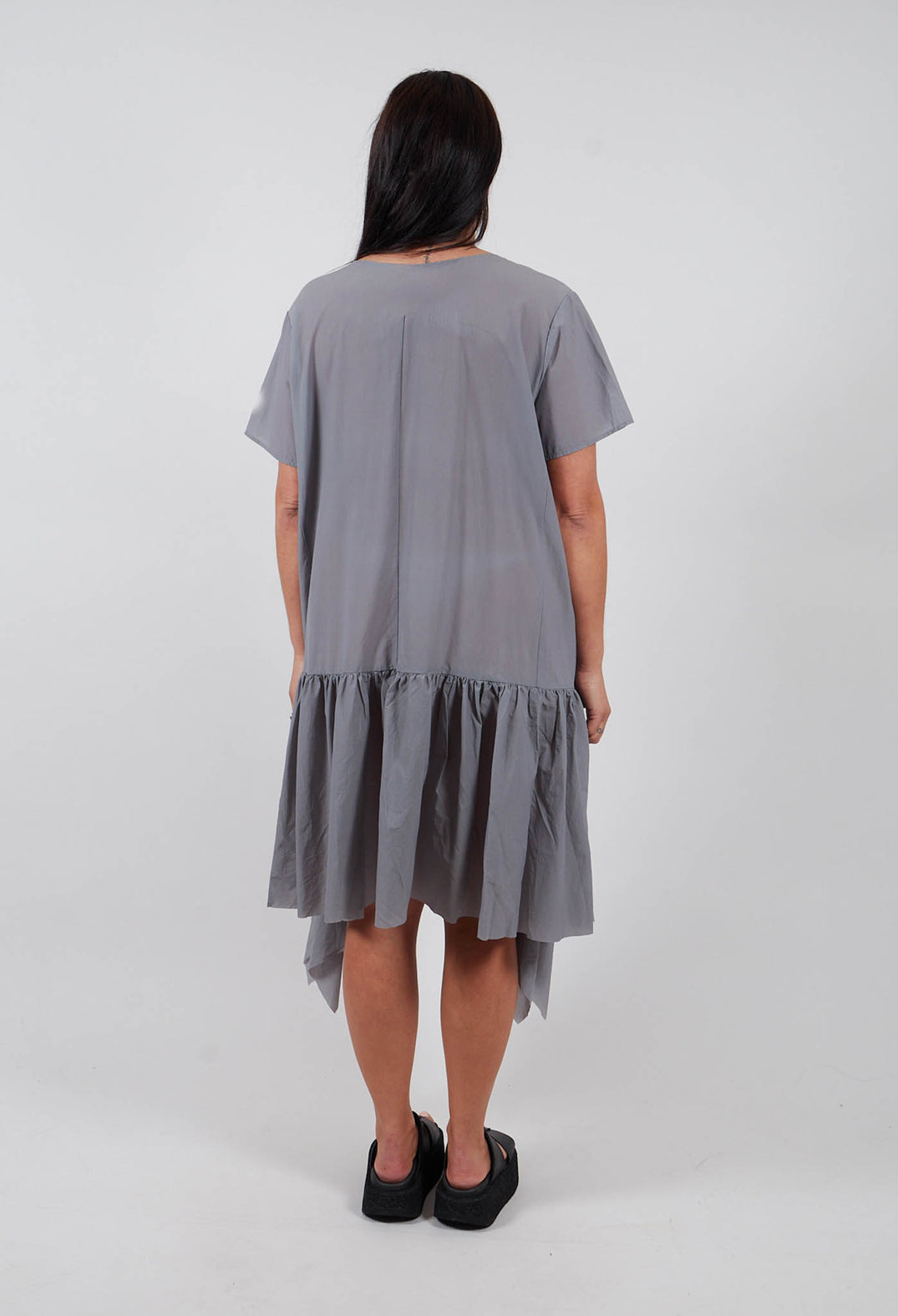 Mannon T Shirt Dress with Frill Skirt in Grey