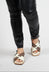 Contrasting Cross Over Sandals in Latte/Piombo