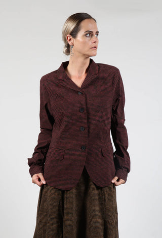 Tailored Button Through Jacket in Wood Print