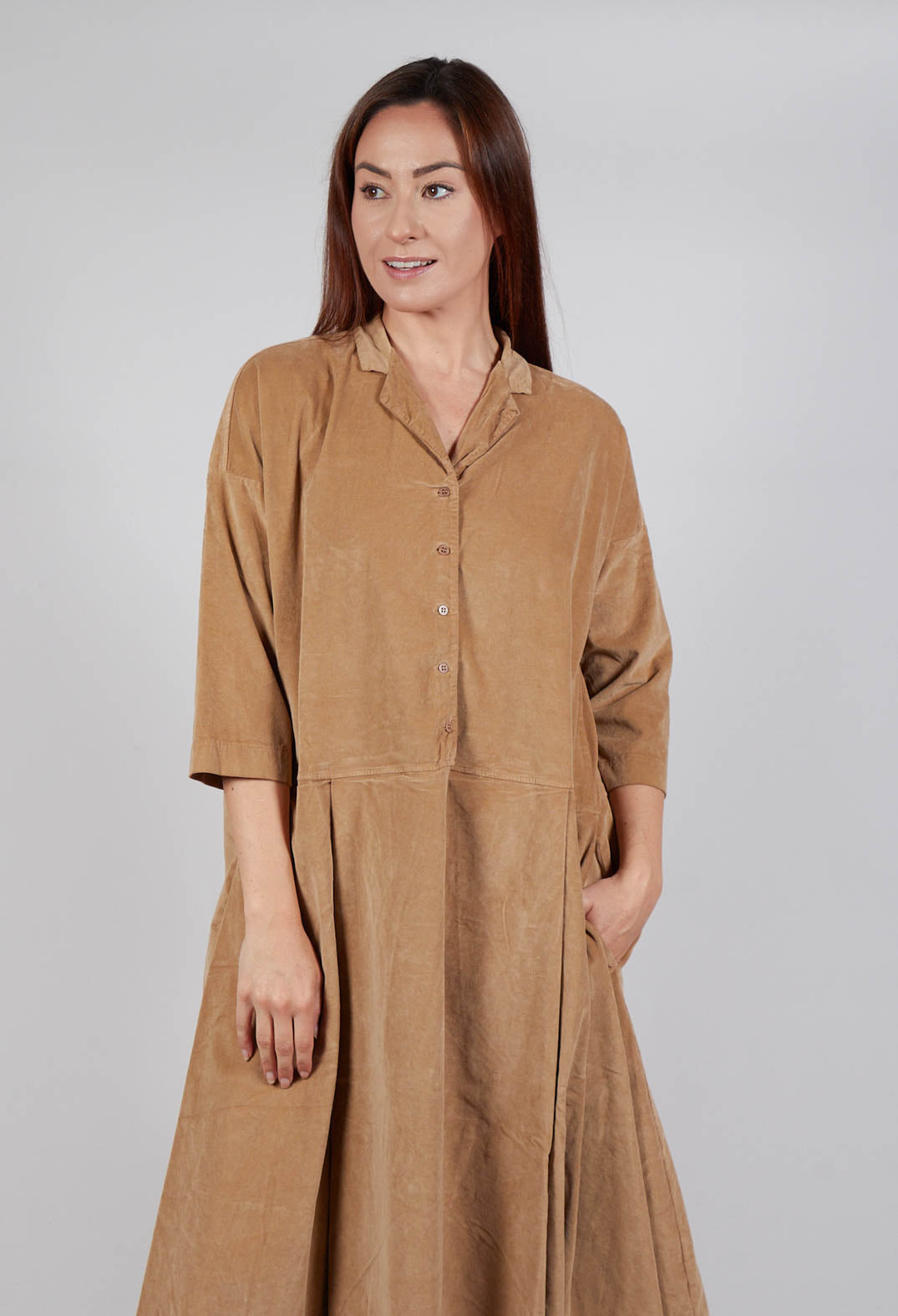 Tailored Collar Dress V in Sugar