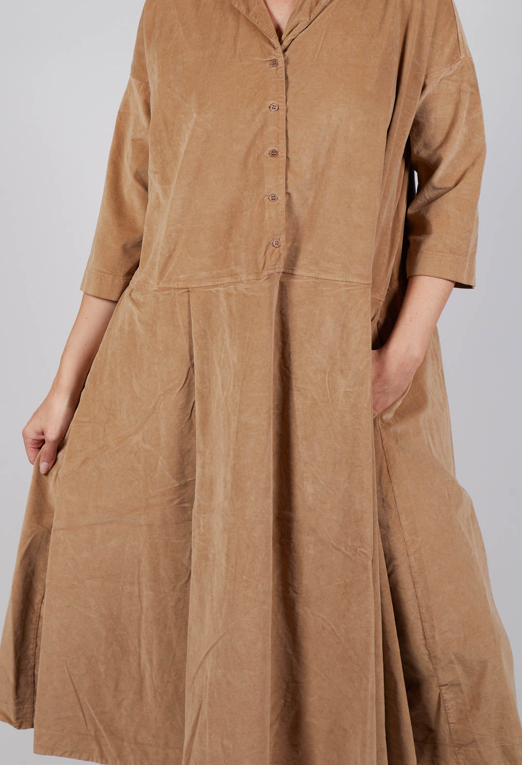 Tailored Collar Dress V in Sugar