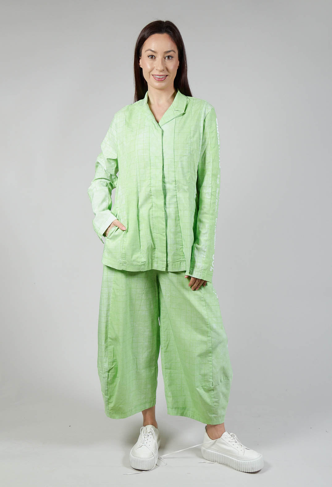 Tailored Jacket in Placed Lime Print