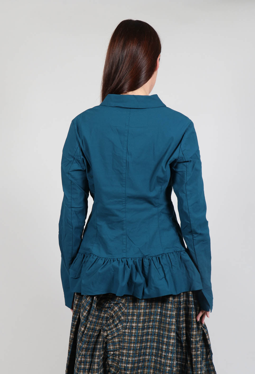 Tailored Jacket with Peplum Hem in Ink