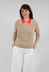 Talitha Silk Blend Polo Top in Cafe Au Lait