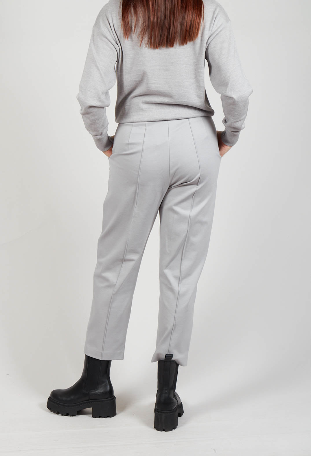 Tapered Jersey Trousers in Perla