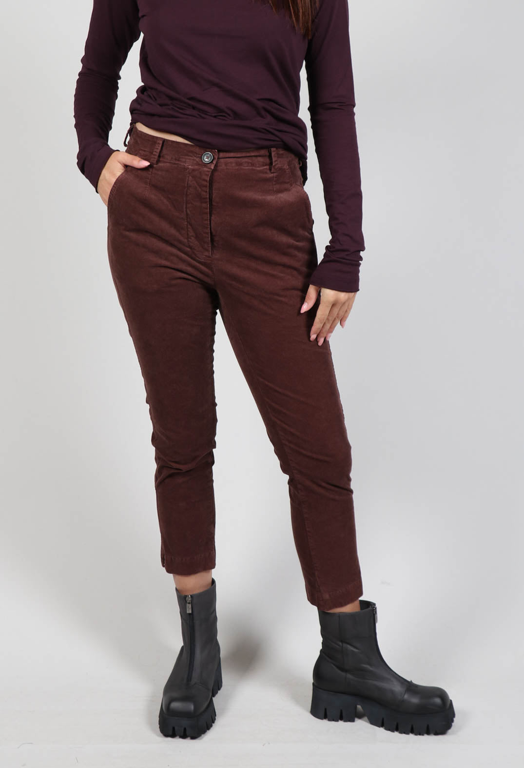 Tapered Leg Trousers in Wood