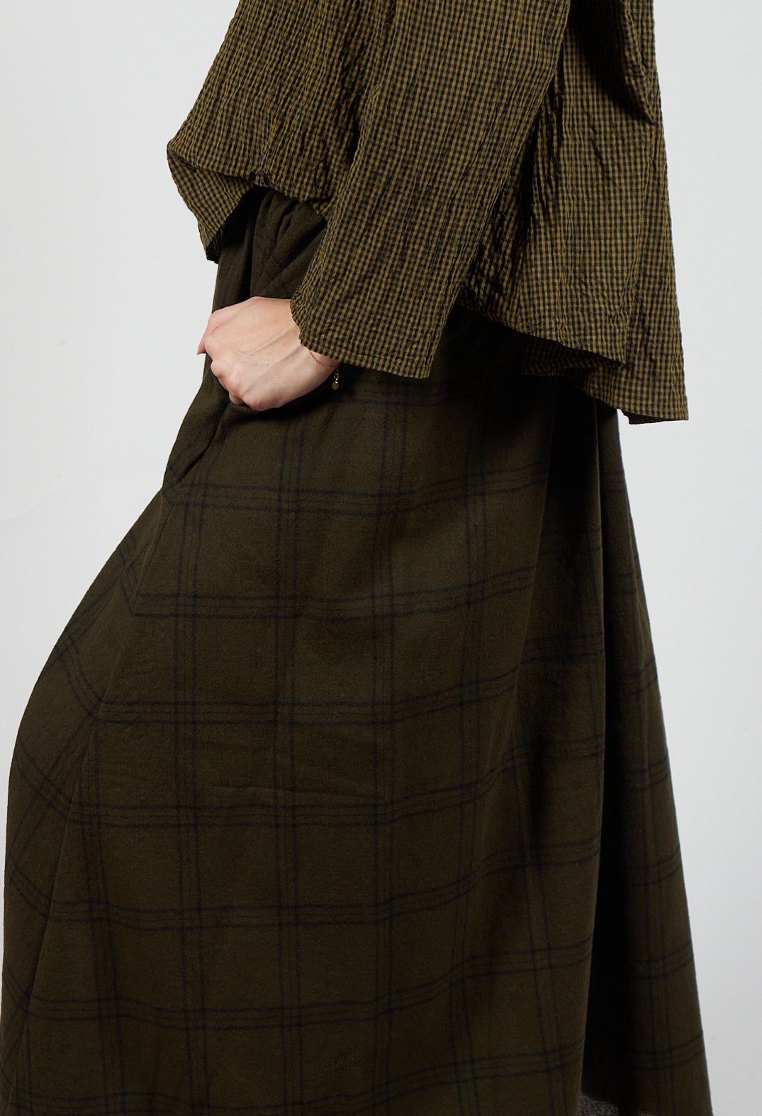 Tartan Trousers in Military Green