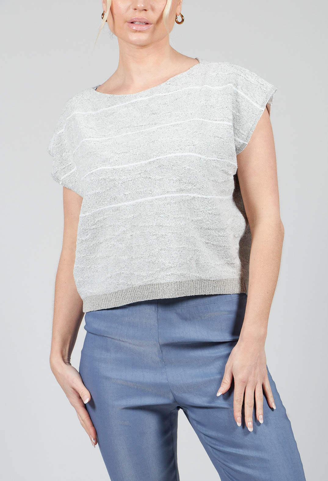 Textured Boxy Jumper in Mastic