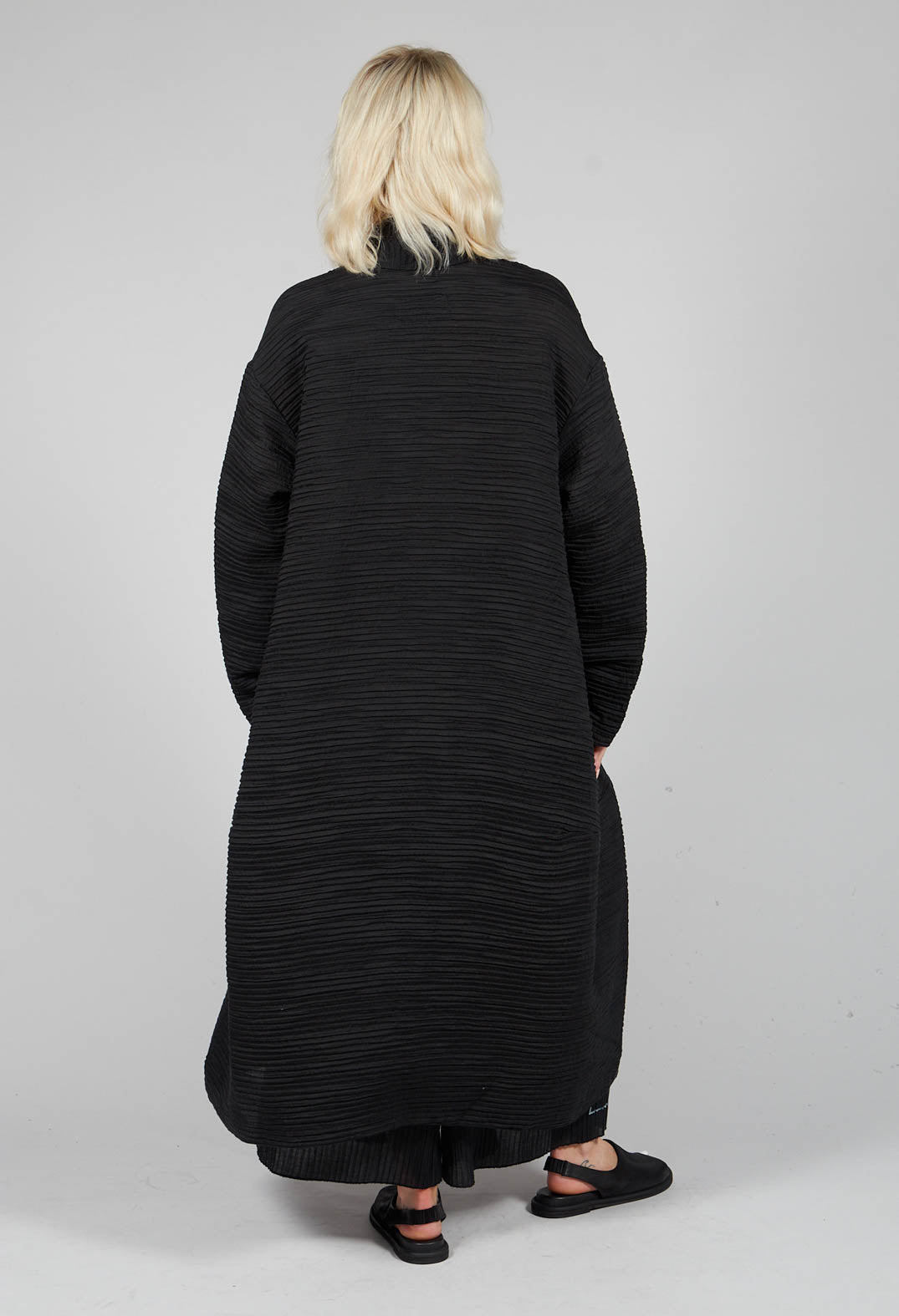 Textured Coat in Black