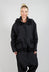 Textured High Neckline Jacket in Black Mel