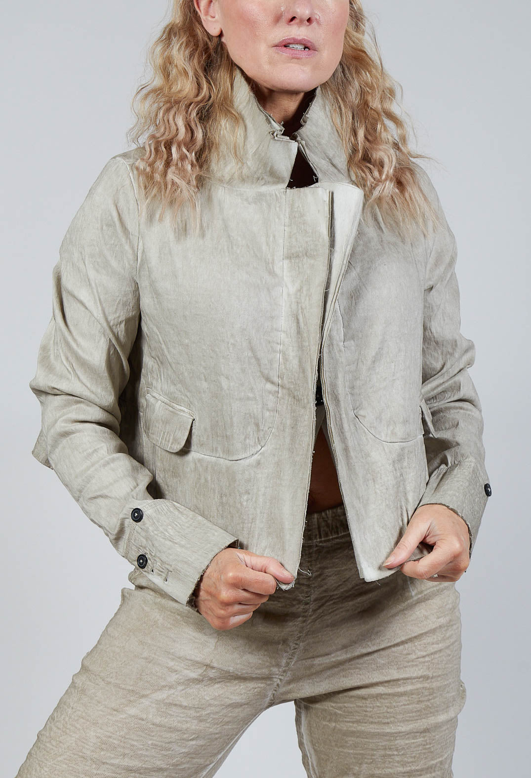 Textured Jacket in Straw Cloud