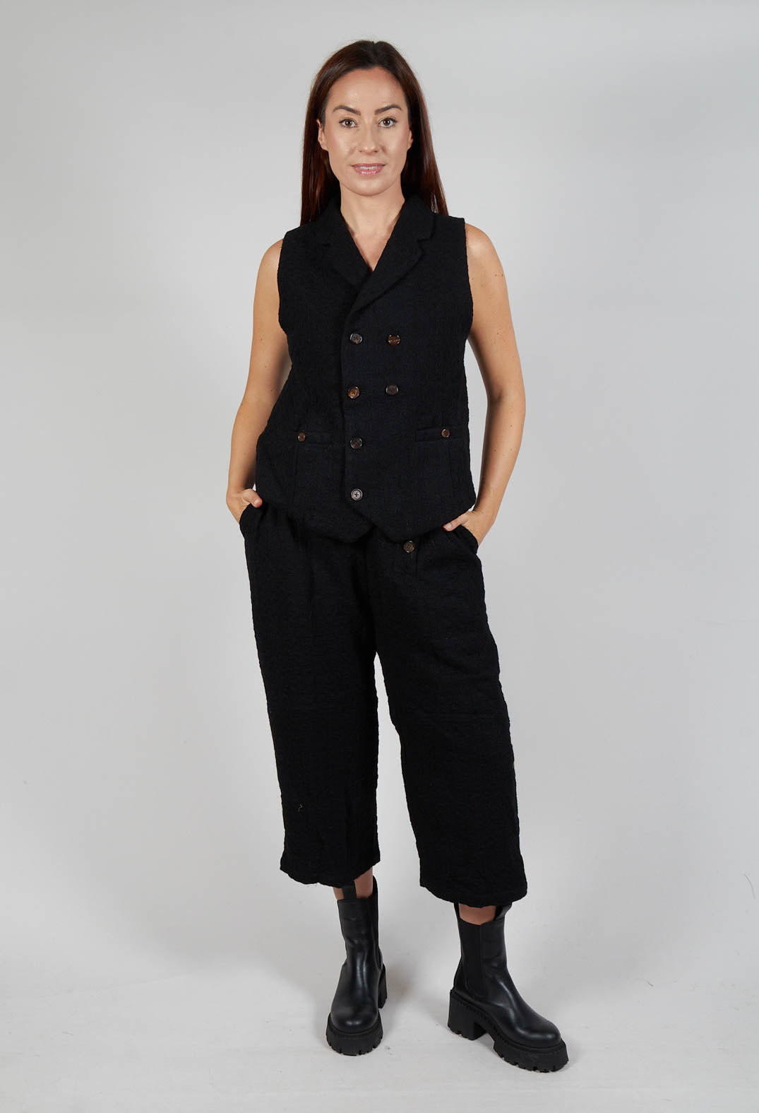 Textured Waistcoat in Black