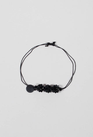 Three Beaded Marble Bracelet in Black