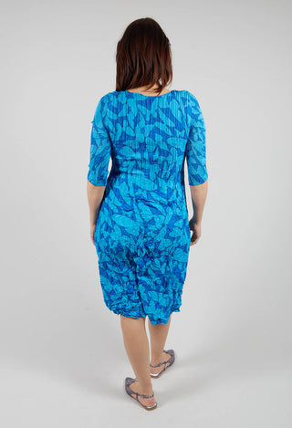 Three Quarter Sleeve Smash Dress in Blue Butterflies