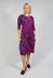 Three Quarter Sleeve Smash Dress in Cerise Butterfly