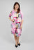 Three Quarter Sleeve Smash Dress in Flamingos