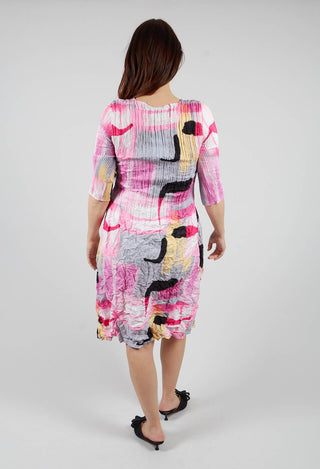 Three Quarter Sleeve Smash Dress in Flamingos